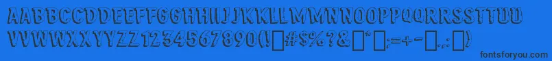 JungleRoarRegular-Schriftart – Schwarze Schriften auf blauem Hintergrund