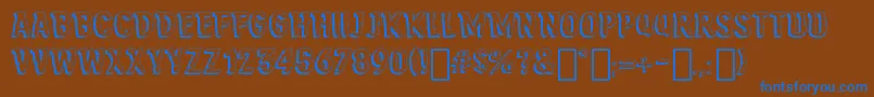 フォントJungleRoarRegular – 茶色の背景に青い文字