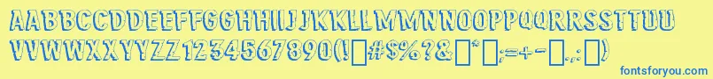 JungleRoarRegular Font – Blue Fonts on Yellow Background