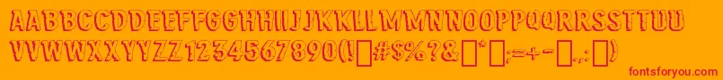 JungleRoarRegular Font – Red Fonts on Orange Background