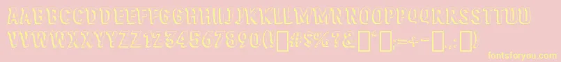 JungleRoarRegular-Schriftart – Gelbe Schriften auf rosa Hintergrund