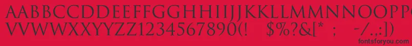 フォントImperiumNormal – 赤い背景に黒い文字