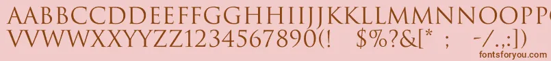 ImperiumNormal Font – Brown Fonts on Pink Background