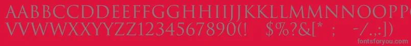 ImperiumNormal Font – Gray Fonts on Red Background