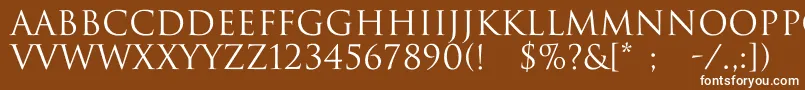 フォントImperiumNormal – 茶色の背景に白い文字