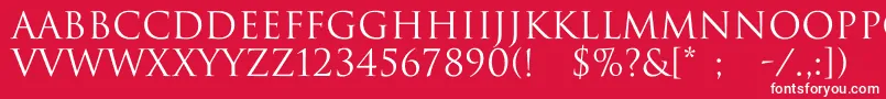 ImperiumNormal Font – White Fonts on Red Background