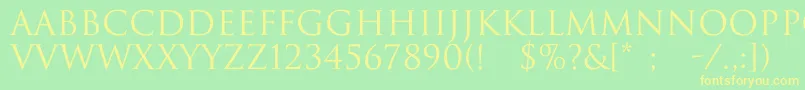 ImperiumNormal Font – Yellow Fonts on Green Background