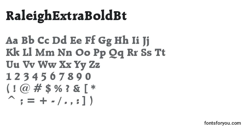 Шрифт RaleighExtraBoldBt – алфавит, цифры, специальные символы