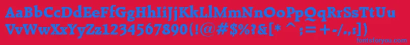 RaleighExtraBoldBt Font – Blue Fonts on Red Background