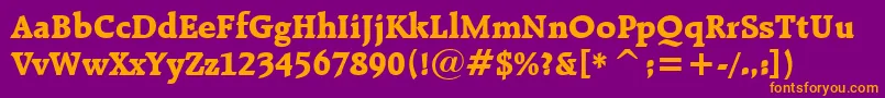 RaleighExtraBoldBt Font – Orange Fonts on Purple Background