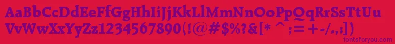 RaleighExtraBoldBt Font – Purple Fonts on Red Background