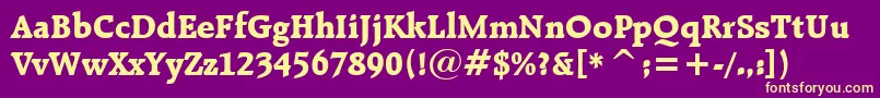 RaleighExtraBoldBt Font – Yellow Fonts on Purple Background