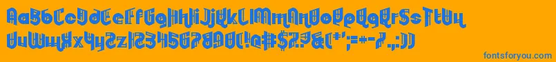 フォントEmbryonoid – オレンジの背景に青い文字