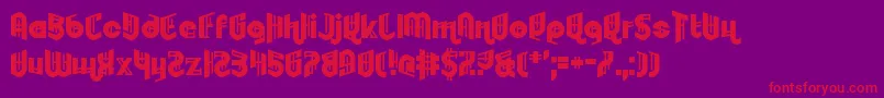 Embryonoid-Schriftart – Rote Schriften auf violettem Hintergrund