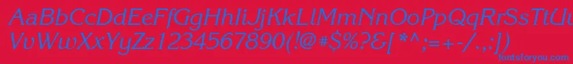 fuente KorinnaettItalic – Fuentes Azules Sobre Fondo Rojo