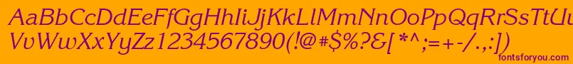 KorinnaettItalic Font – Purple Fonts on Orange Background