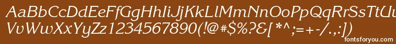 フォントKorinnaettItalic – 茶色の背景に白い文字