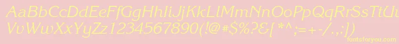 KorinnaettItalic Font – Yellow Fonts on Pink Background