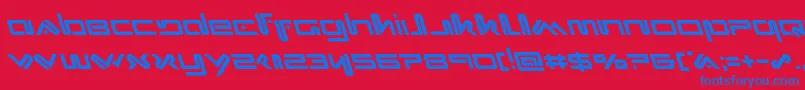 Czcionka Xephyrleft – niebieskie czcionki na czerwonym tle
