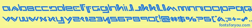 Fonte Xephyrleft – fontes azuis em um fundo amarelo