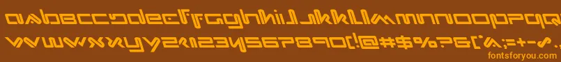 Xephyrleft-Schriftart – Orangefarbene Schriften auf braunem Hintergrund