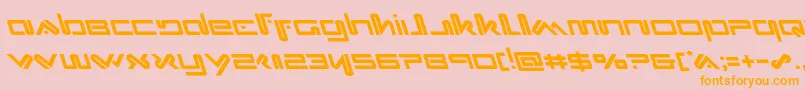 Xephyrleft-Schriftart – Orangefarbene Schriften auf rosa Hintergrund