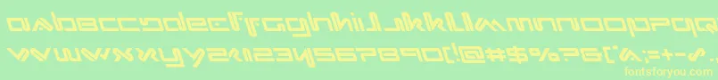 フォントXephyrleft – 黄色の文字が緑の背景にあります