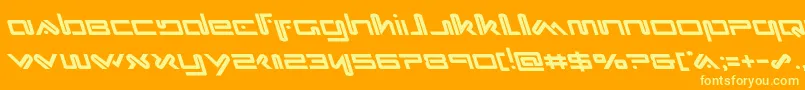 Xephyrleft-Schriftart – Gelbe Schriften auf orangefarbenem Hintergrund