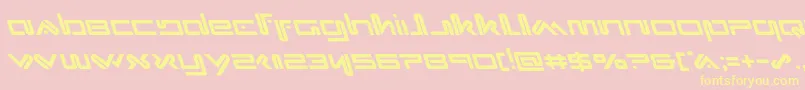 フォントXephyrleft – 黄色のフォント、ピンクの背景