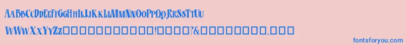 BluEsotericCondensed Font – Blue Fonts on Pink Background
