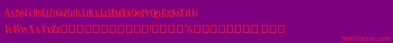 Fonte BluEsotericCondensed – fontes vermelhas em um fundo violeta