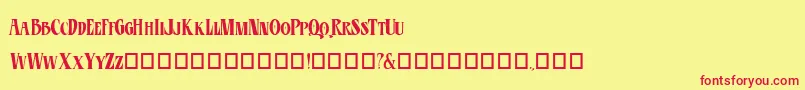 Czcionka BluEsotericCondensed – czerwone czcionki na żółtym tle