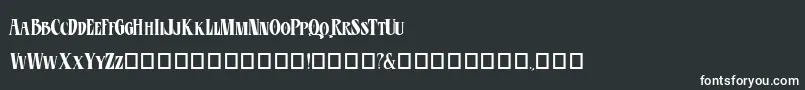 フォントBluEsotericCondensed – 黒い背景に白い文字