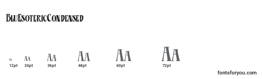 BluEsotericCondensed Font Sizes