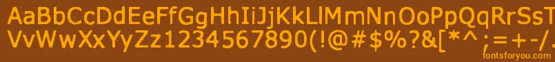 Weitere Informationen zur XmasYearZero-Schriftart XmasYearZero-Schriftart – Orangefarbene Schriften auf braunem Hintergrund