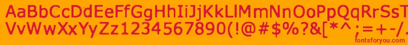 フォントXmasYearZero – オレンジの背景に赤い文字