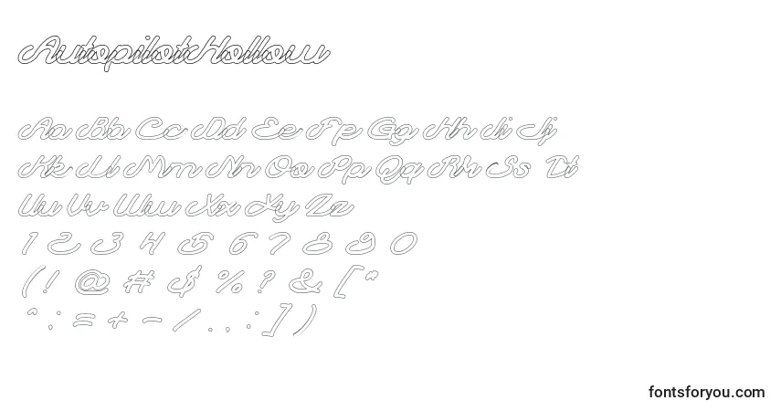 AutopilotHollow Font – alphabet, numbers, special characters