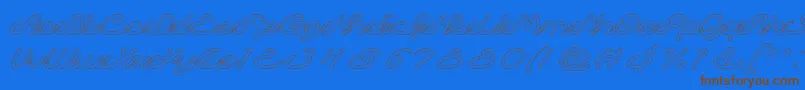 AutopilotHollow Font – Brown Fonts on Blue Background