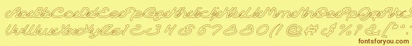 AutopilotHollow Font – Brown Fonts on Yellow Background