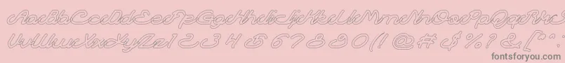 AutopilotHollow Font – Gray Fonts on Pink Background