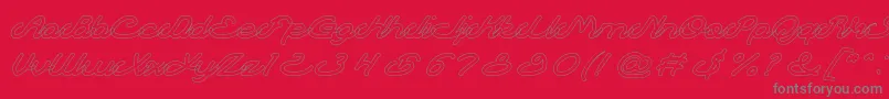 フォントAutopilotHollow – 赤い背景に灰色の文字