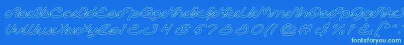 AutopilotHollow Font – Green Fonts on Blue Background