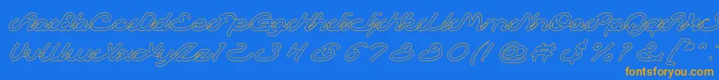 AutopilotHollow Font – Orange Fonts on Blue Background