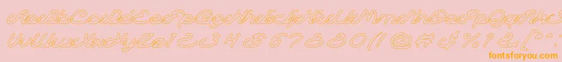 AutopilotHollow Font – Orange Fonts on Pink Background