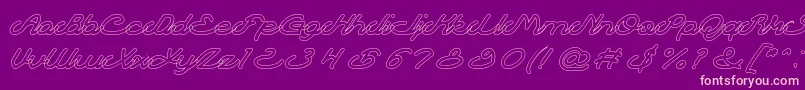 Weitere Informationen zur AutopilotHollow-Schriftart AutopilotHollow-Schriftart – Rosa Schriften auf violettem Hintergrund
