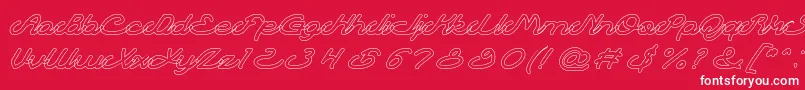 AutopilotHollow-Schriftart – Weiße Schriften auf rotem Hintergrund