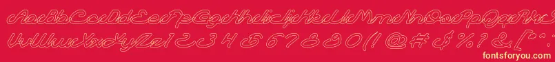 AutopilotHollow Font – Yellow Fonts on Red Background