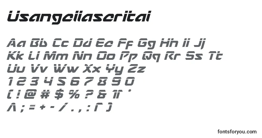 Czcionka Usangellaserital – alfabet, cyfry, specjalne znaki