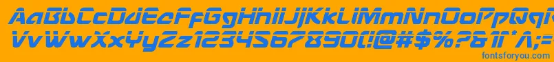 フォントUsangellaserital – オレンジの背景に青い文字