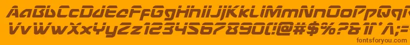 Usangellaserital-Schriftart – Braune Schriften auf orangefarbenem Hintergrund